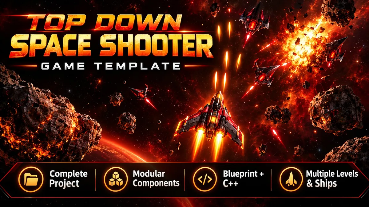 Top Down Space Shooter Game Template thumbnail